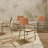 Chaise De Jardin Bois Et Aluminium, Empilables (lot De 4)