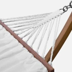 Hamac Sur Pieds En Bois, Toile En Coton Couleur : Blanc -Mobilier de maison echammocknat 4f71a4a1b698750967ba6b98f63cdaa5