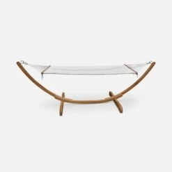 Hamac Sur Pieds En Bois, Toile En Coton Couleur : Blanc -Mobilier de maison echammocknat 87a0cbd6df429686a3d0ac715c1478b7