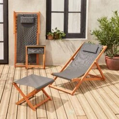 Bain De Soleil Et Repose-pieds Bois Eucalyptus Multi Positions (lot De 2) 10 Bain De Soleil Et Repose-pieds Bois Eucalyptus Multi Positions (lot De 2) -Mobilier de maison ectxdeckfratx2 c7b86c49f723059fb64b4f7cce687dc8