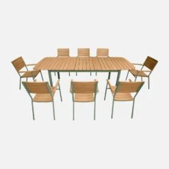 Table De Jardin Extensible Bois Et Aluminium 190/253 Cm, 8 Chaises Empilables 11 Table De Jardin Extensible Bois Et Aluminium 190/253 Cm, 8 Chaises Empilables -Mobilier de maison ecxtp190r8seggy a1f39f2680403cf0188016a3e1814e4d