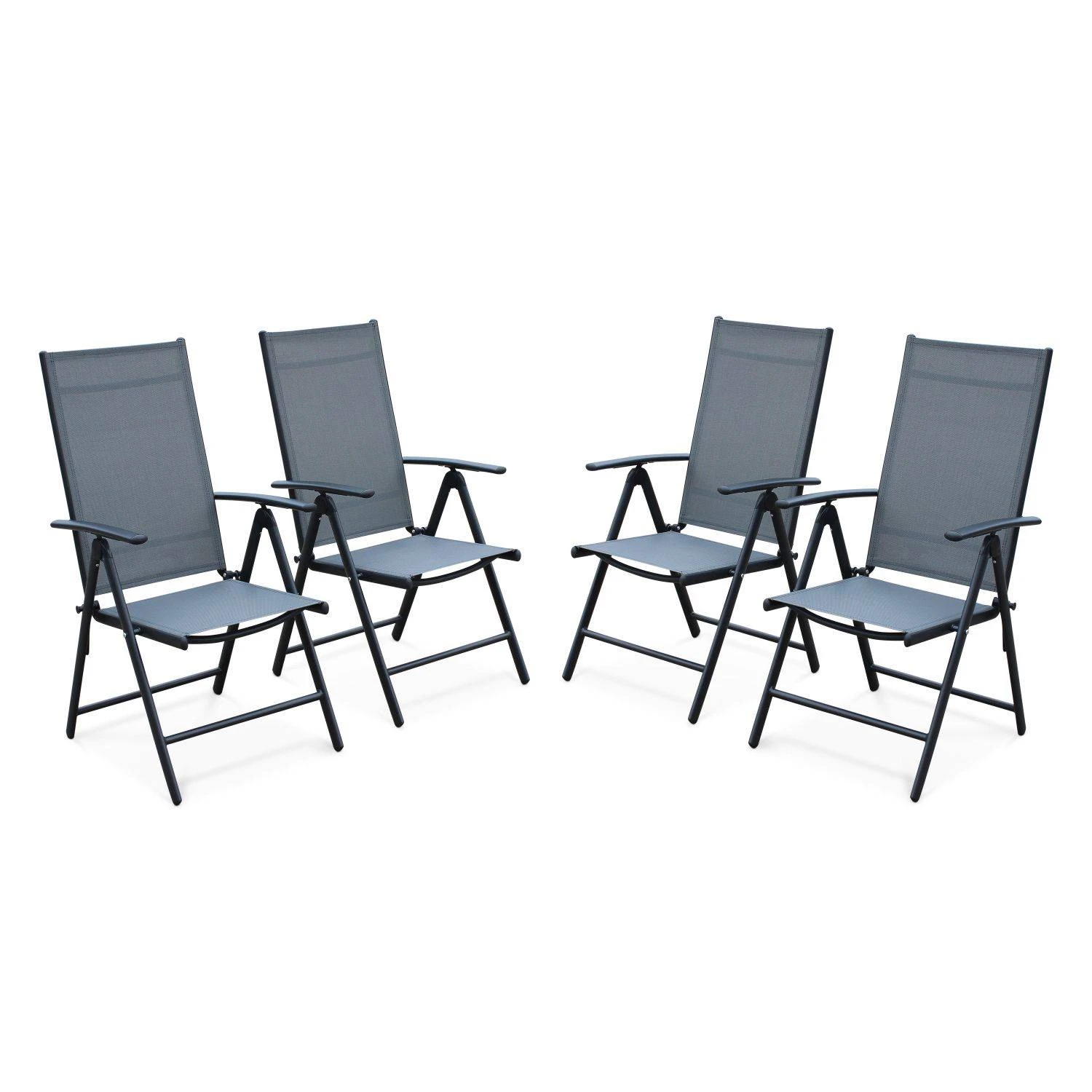 Lot De 4 Fauteuils De Jardin En Textilènes - Naevia 1 Lot De 4 Fauteuils De Jardin En Textilènes - Naevia