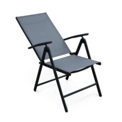 Lot De 4 Fauteuils De Jardin En Textilènes - Naevia 7 Lot De 4 Fauteuils De Jardin En Textilènes - Naevia -Mobilier de maison ensemble de 4 fauteuils multi positions en aluminium anthracite et textilene gris 81b6098acb24ed2cd90064db283d9665
