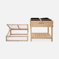 Carré Potager Sur Pieds En Bois Et Serre 80x60x109cm 9 Carré Potager Sur Pieds En Bois Et Serre 80x60x109cm -Mobilier de maison ghmini109 517f12fc56846561b0ed1aaa22312737