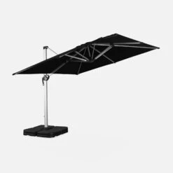 Parasol Déporté Carrée 3x3m Couleur : Noir -Mobilier de maison hdu3x3bk 03e78512ffc4af94e178f309b0b383a3