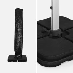 Parasol Déporté Carrée 3x3m Couleur : Noir -Mobilier de maison hdu3x3bk 07b848b8e8b06e75e8a4b2970f9a2656