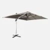 Parasol LED Déporté Rectangulaire 3x4m Couleur : Taupe