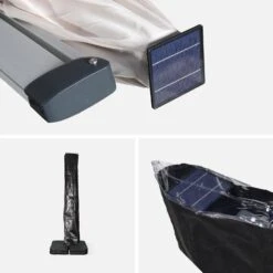 Parasol LED Déporté Carré 4x4m Couleur : Beige -Mobilier de maison hdu4x4ledbg b94f509c8c2812d10c09ee2536fd4099