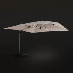Parasol LED Déporté Carré 4x4m Couleur : Beige -Mobilier de maison hdu4x4ledbg e23c5fc2ad876c96b970e2a55746feb3