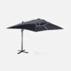 Parasol LED Déporté Rectangulaire 3x4m Couleur : Gris