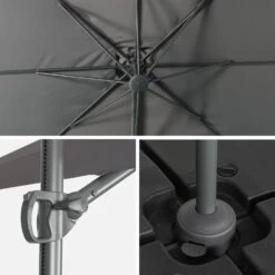 Parasol Déporté Carré 2,5x2,5m -Mobilier de maison huflat25x25gy 78214c03c1a94e2070b58e0dc9e6309c