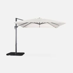 Parasol Déporté Carré 3x3m Couleur : Ecru -Mobilier de maison hukd3x3ecru 25b2469a289275cb879d3204108b16de