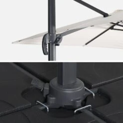 Parasol Déporté Carré 3x3m Couleur : Ecru -Mobilier de maison hukd3x3ecru dc79f5fc09ed25f3708c5d2514f87ac1