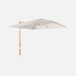 Parasol Déporté Carré 3x3m, Mât Effet Bois Couleur : Ecru -Mobilier de maison hukd3x3wdecru 62c4d2a518dedb8a3e2dc4e4f43bcfb3