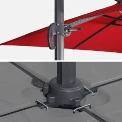 Parasol Déporté Rectangulaire 3x4m + Dalles à Lester 50x50cm Couleur : Rouge 14 Parasol Déporté Rectangulaire 3x4m + Dalles à Lester 50x50cm Couleur : Rouge -Mobilier de maison hukd3x4basered 5417aaf1487e972283fd4f1a08cde272