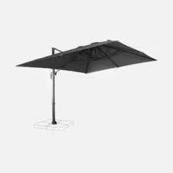 Parasol Déporté Rectangulaire 3x4m Couleur : Gris -Mobilier de maison hukd3x4gy 79189206e163d9626b1f186f9c4e9fa2