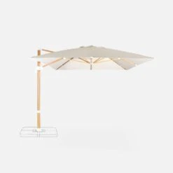 Parasol Déporté Rectangulaire 3x4m, Mât Effet Bois Couleur : Ecru -Mobilier de maison hukd3x4wdecru 5f04b41b9418ebab05f0c9f677f3438f
