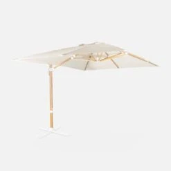 Parasol Déporté Rectangulaire 3x4m, Mât Effet Bois Couleur : Ecru -Mobilier de maison hukd3x4wdecru b26af9218ce1a6844ce6c6c1e15a6809
