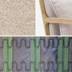 Banquette 2 Places + Fauteuil En Bois Et Tissu Bouclette -Mobilier de maison iacsca1n2boucl 07515ff5fef826962380f227651eaa05