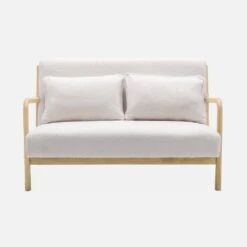 Banquette Scandinave 2 Places En Bois Et Tissu Bouclette -Mobilier de maison iacsca2boucl 4f1f721af2828ee3cf24abb5c00a357d