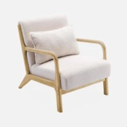 Fauteuil Scandinave En Bois Et Tissu Bouclette -Mobilier de maison iacscaboucl 405c4770c5abfc6d8a5fb35b06fb8dee