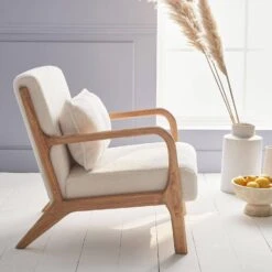 Fauteuil Scandinave En Bois Et Tissu Bouclette -Mobilier de maison iacscaboucl 9ca3bba03d4f372dd8c0905091f22835