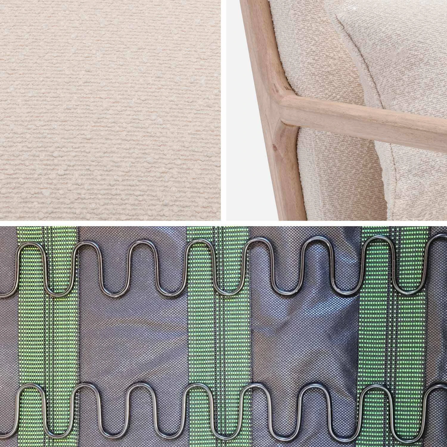 Fauteuil Scandinave En Bois Et Tissu Bouclette Texturée 4 Fauteuil Scandinave En Bois Et Tissu Bouclette Texturée – Image 4