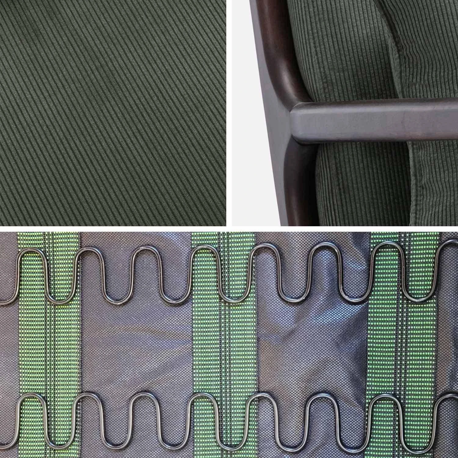 Fauteuil Scandinave Velours Côtelé Et Bois D'hévéa Wengé 6 Fauteuil Scandinave Velours Côtelé Et Bois D'hévéa Wengé – Image 6