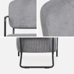 Fauteuil Rétro Velours Côtelé -Mobilier de maison iarmstvvgy 763e9bf1d5955df2dbdc59136d13c0fc