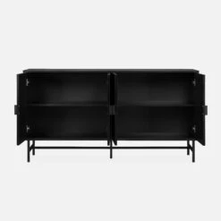 Buffet Effet Bois Rainuré Noir 4 Portes 157,5 Cm -Mobilier de maison ibazbuffet 57401bd311b681821cafd2aab7d9596a
