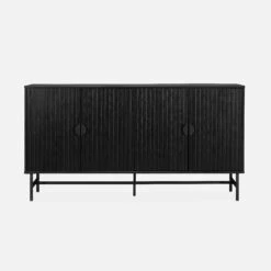Buffet Effet Bois Rainuré Noir 4 Portes 157,5 Cm -Mobilier de maison ibazbuffet 8f07fe36761dec798addc417668367fa