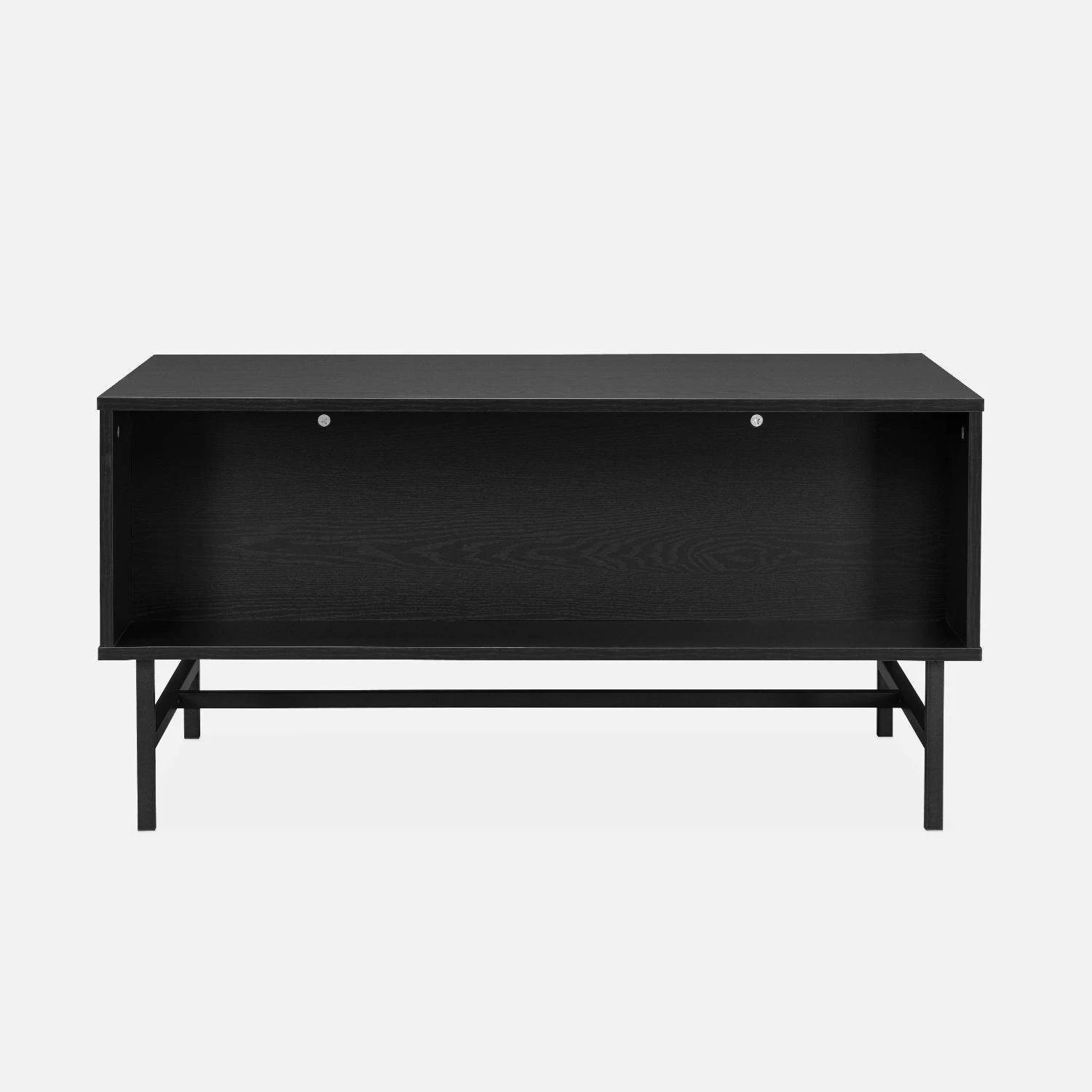 Table Basse Effet Bois Rainuré Noir 6 Table Basse Effet Bois Rainuré Noir – Image 6