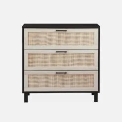 Commode Scandinave Bois Et Cannage 3 Tiroirs -Mobilier de maison ibcanchest3d d30a003ebf861811b6363b7cc818a77d