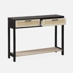 Console Scandinave Effet Bois Et Cannage -Mobilier de maison ibcanconsole 15297d60a0cfb107babc8292cfcef6be