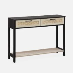 Console Scandinave Effet Bois Et Cannage -Mobilier de maison ibcanconsole 2be4809812dd746724af24e1e262f4e9