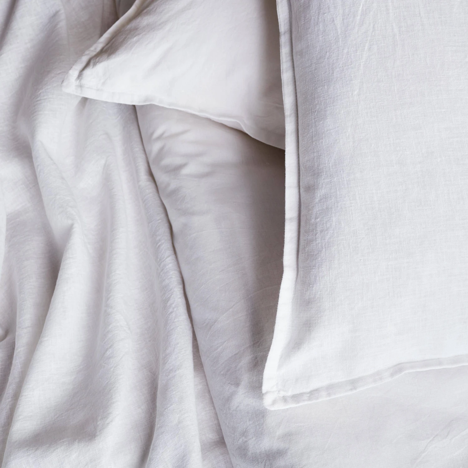 Parure De Lit 2 Places Coton Lin Lavé Blanc 2 Parure De Lit 2 Places Coton Lin Lavé Blanc – Image 2