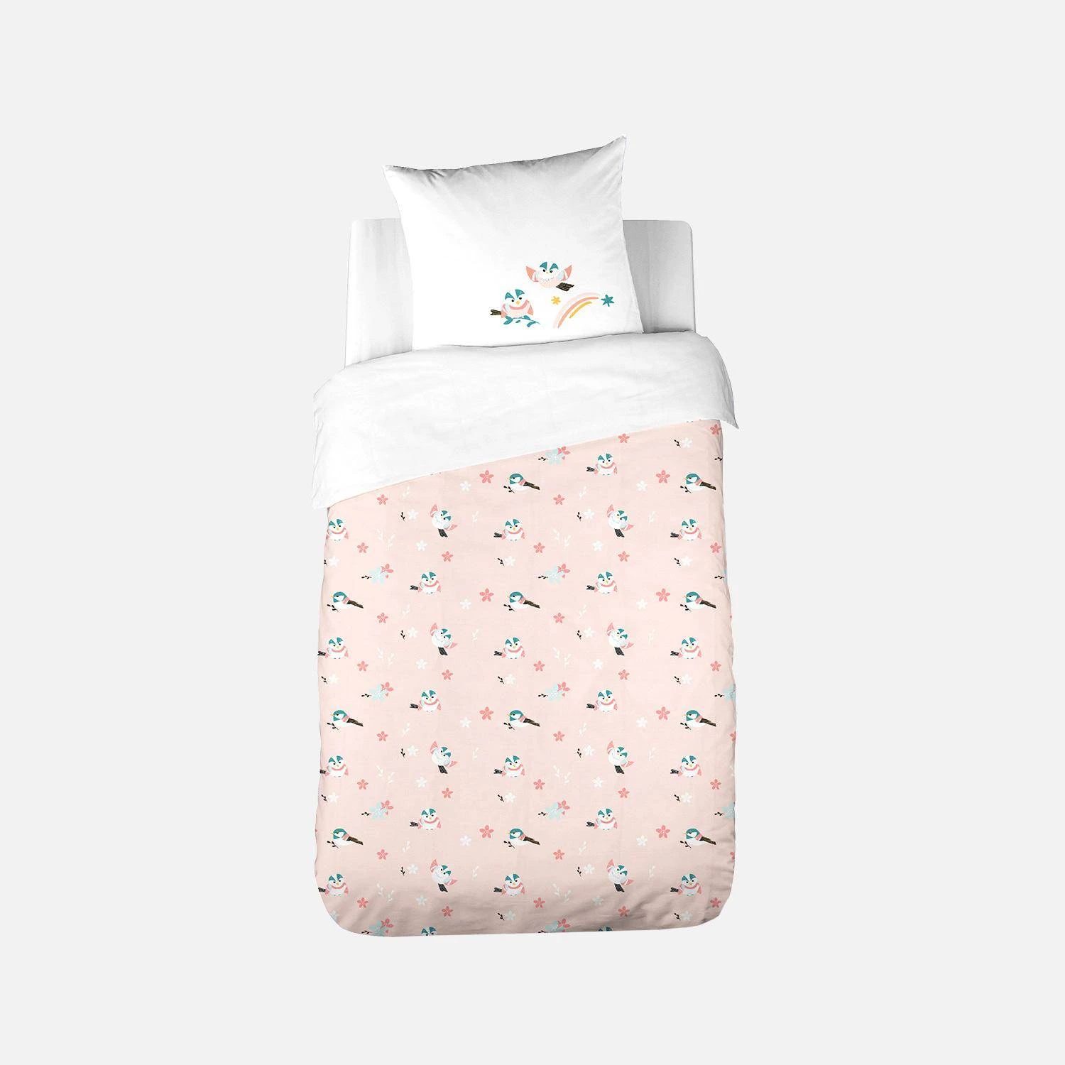 Parure De Lit Réversible 1 Place Imprimé Princesse Et Oiseaux En Polycoton 7 Parure De Lit Réversible 1 Place Imprimé Princesse Et Oiseaux En Polycoton – Image 7