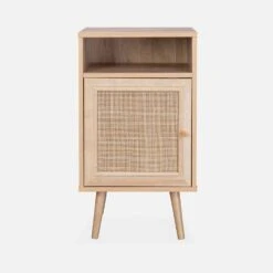 Table De Chevet Scandinave En Cannage Couleur : Naturel -Mobilier de maison ibobedside b51ee91aebf954f8f40bb17f7050c61f