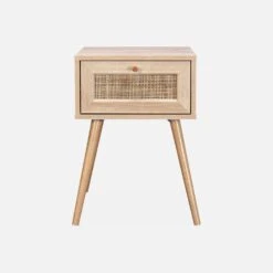 Table De Chevet Effet Bois Et Cannage, 1 Tiroir 10 Table De Chevet Effet Bois Et Cannage, 1 Tiroir -Mobilier de maison ibobesidraw f417b084ea32eb9f9d350e929f089660