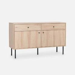 Buffet De Rangement Bois Rainuré 120 Cm -Mobilier de maison ibragbuffet 152edcb3afaf8e1d83bec384302c3be4