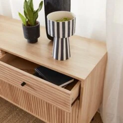 Buffet De Rangement Bois Rainuré 120 Cm -Mobilier de maison ibragbuffet 6091683fc88916a4bfbd6482ad6d0a7d