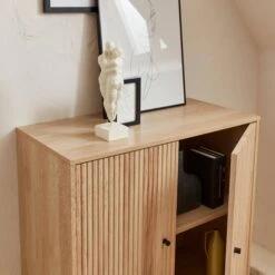 Buffet Effet Bois Rainuré 2 Portes 83,5 Cm -Mobilier de maison ibragcabinet 7acb585d38d8994458a71ef30906f86e