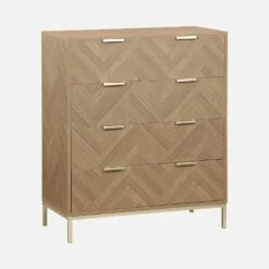Commode De Rangement Décor Chevrons 4 Tiroirs -Mobilier de maison ibudchest4d 000cc3792368b3f62f8a471098150c03