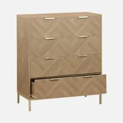 Commode De Rangement Décor Chevrons 4 Tiroirs -Mobilier de maison ibudchest4d 238a69db89a93c4e853ab06c35141a6a