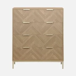 Commode De Rangement Décor Chevrons 4 Tiroirs -Mobilier de maison ibudchest4d 7f85ce0a86cbe4e0127d01dd491722d5