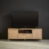 Meuble TV Décor Chevrons Effet Bois 120cm