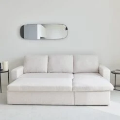 Canapé Convertible 3 Places Bouclettes Blanches 12 Canapé Convertible 3 Places Bouclettes Blanches -Mobilier de maison iccsofaboucl d28116bab46908a1df2798737a086f09