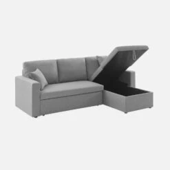 Canapé D'angle Convertible 3 Places Couleur : Gris Clair -Mobilier de maison iccsofalg d055d0252e7db39a24a36a8a7f130a17