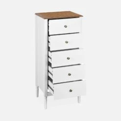 Chiffonnier 5 Tiroirs Placage Bois De Frêne -Mobilier de maison icelchif5d ccfc5331d1abbae295c779b1c87eeefc