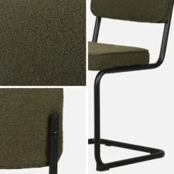 Chaise Cantilever Bouclette Texturée (lot De 2) Couleur : Vert -Mobilier de maison ichrmjbfchgrex2 6554abd0a146d8871ffaae3f0368ee74
